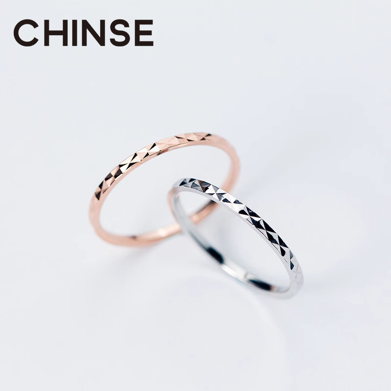 Sólido S925 anel de prata esmagado gelo diamante Strobe índice dedo anel 2026 novo estilo anel cauda feminino simples na