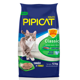Areia Higiênica Pipicat Classic Para Gatos 12kg