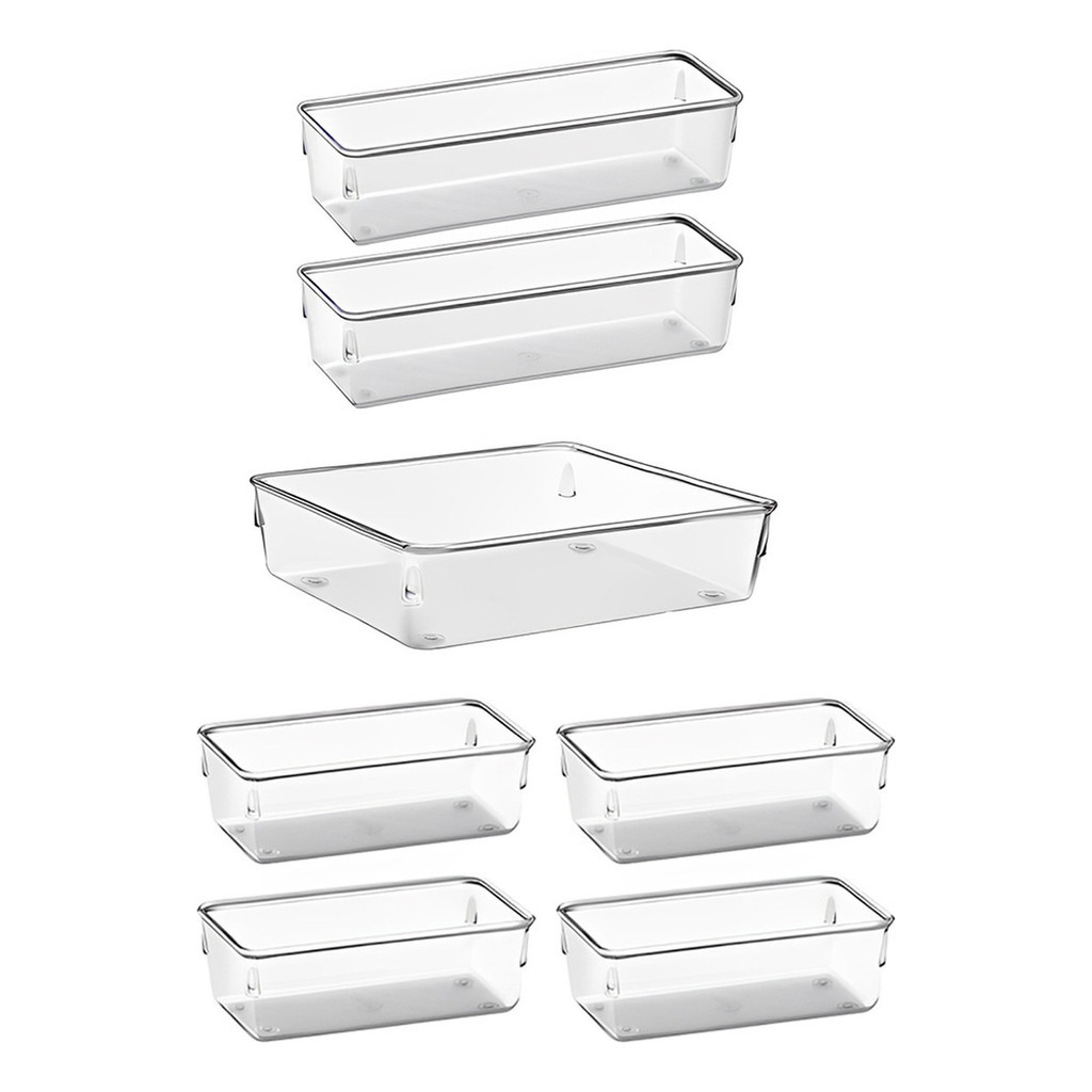 Kit 7 Organizador Multiuso Modular Gavetas Acrílico Cristal em Oferta na Shopee
