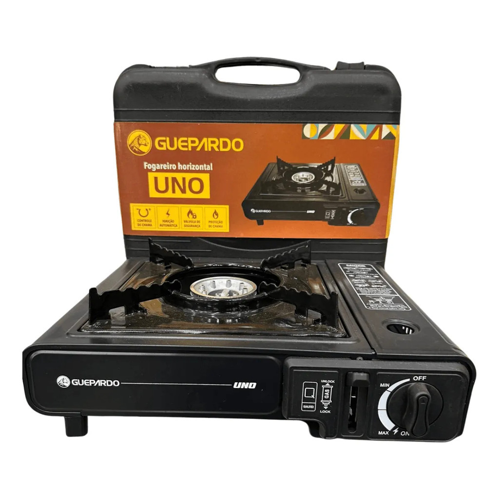 Fogareiro Portátil Automático com Maleta Guepardo Uno Camping Pesca Lazer