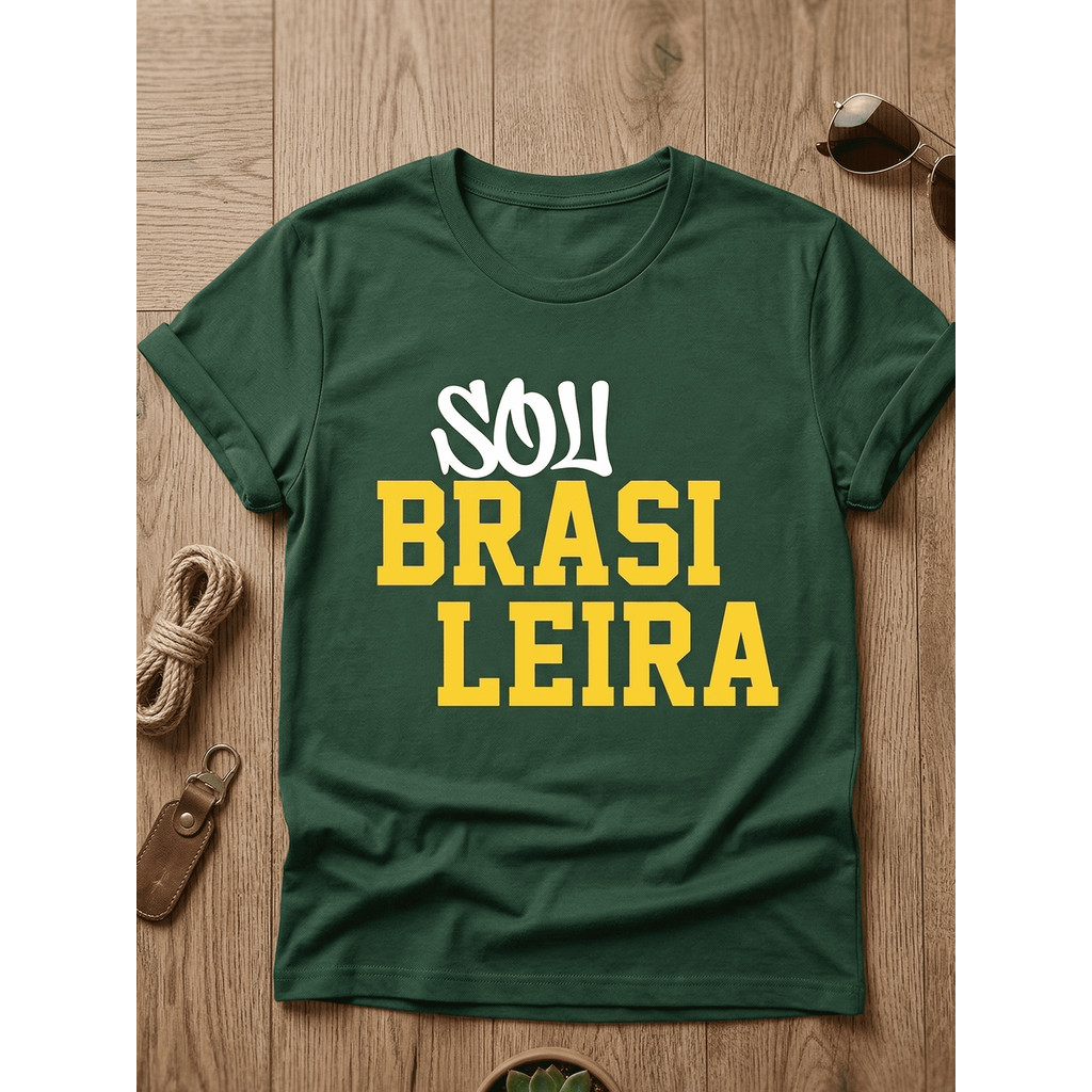 Tshirt Feminina Força Nacional - Camisa Brasil Unissex 100% Algodão Plus Size