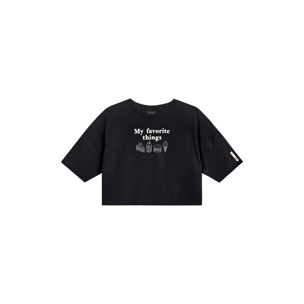 Blusa Cropped Juvenil Menina Estampa Puff Beats Preto em Oferta na Shopee