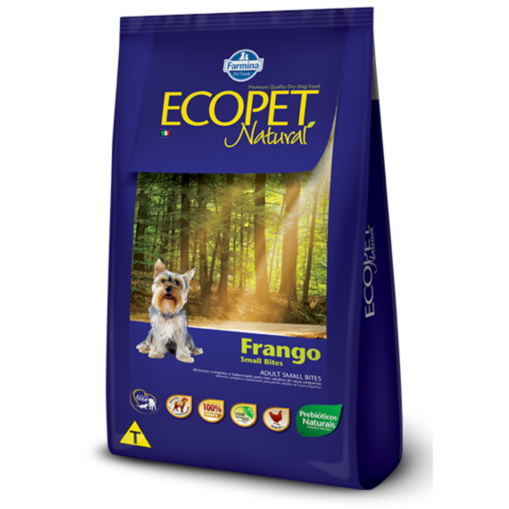 Ração Ecopet Natural para Cães Adultos de Porte Pequeno Sabor Frango 15kg
