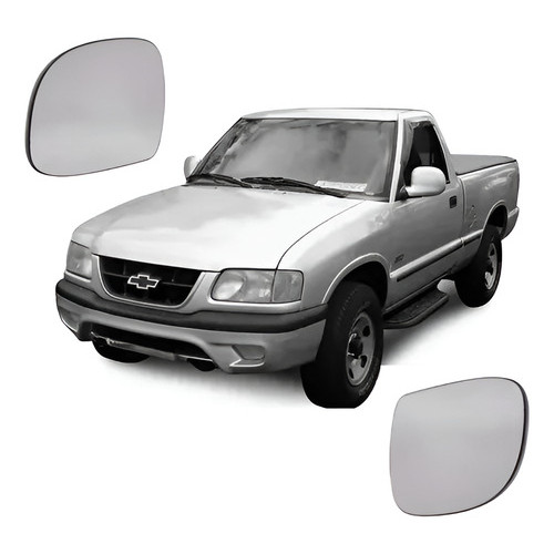 Par Refil Lente Espelho Retrovisor S10 Blazer 1995 Até 2011 Branco-quente