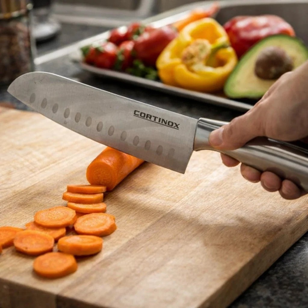 Cutelo inox cortador carne faca amolada desossa acougue lamina larga cozinha churrasco resistente de achadinhos