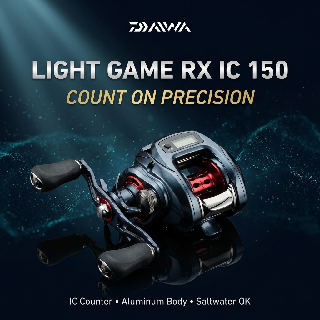 Daiwa 24 Light Game RX IC 150 Counter Bait Reel – IC Depth Counter – All Models – Made in Japan