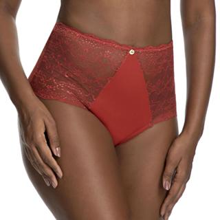 Calcinha Alta Renda Bolonha Terracota em Oferta na Shopee