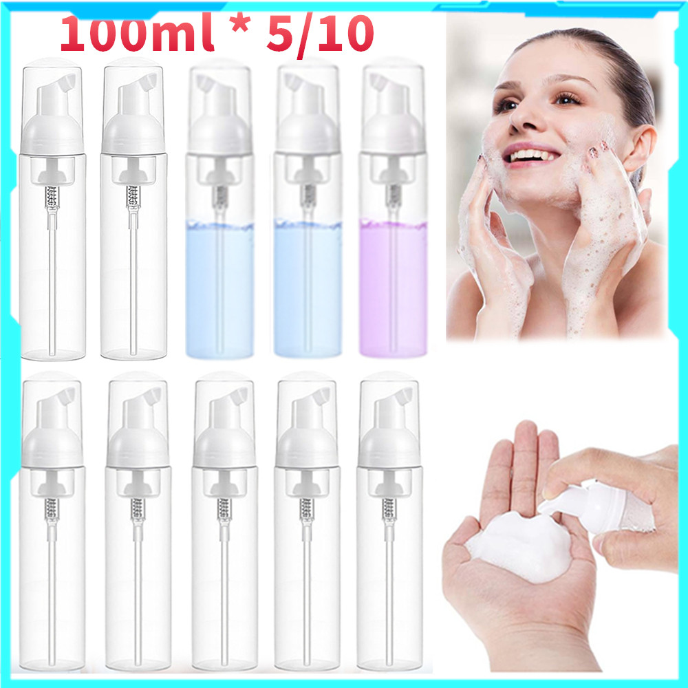 100ml garrafa de espuma de sabão de limpeza garrafa de bomba de plástico pequena garrafa de sabão recarregável