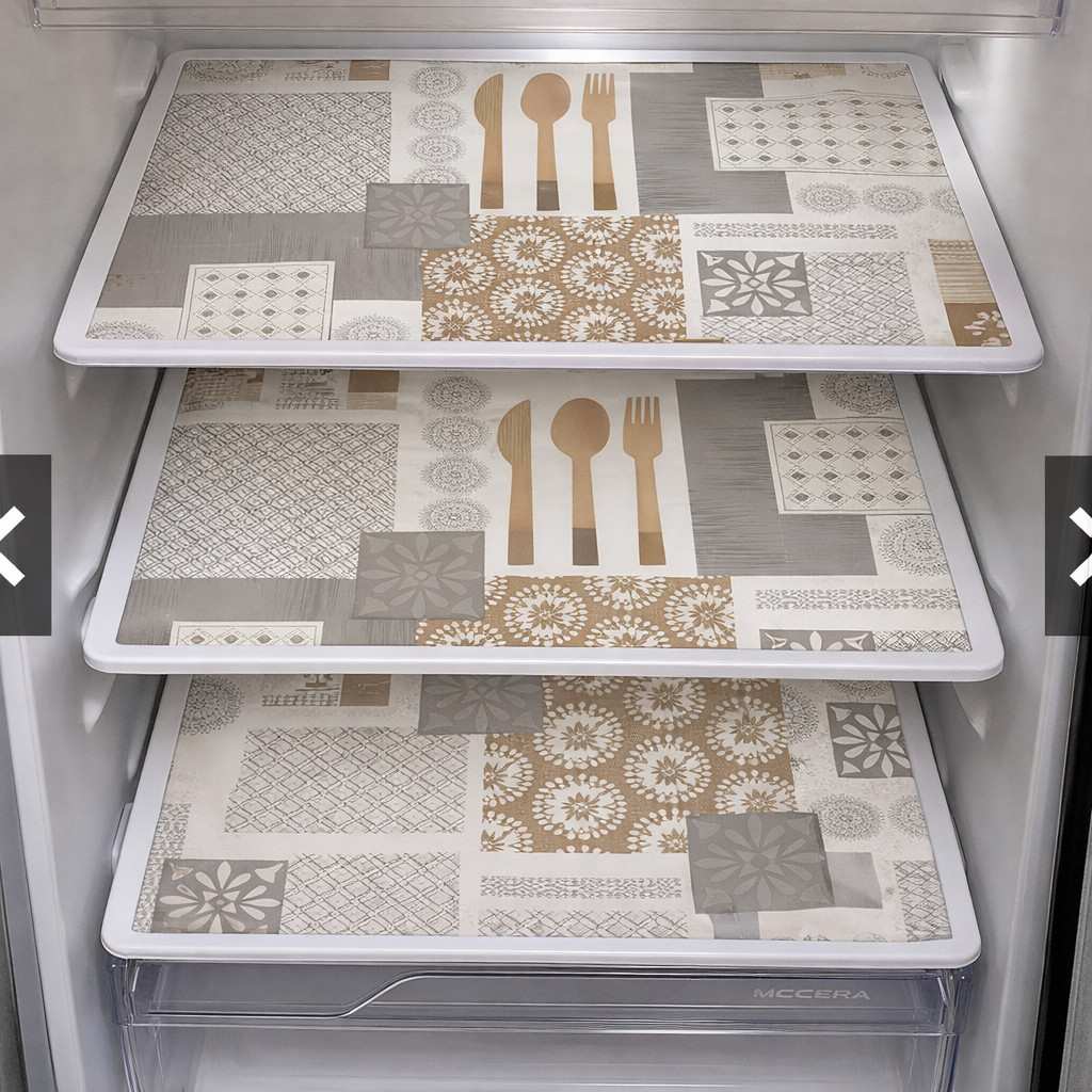 Toalha de Geladeira Kit Toalha PVC Protetora Impermeavel com 3 Lavável - 46x32cm