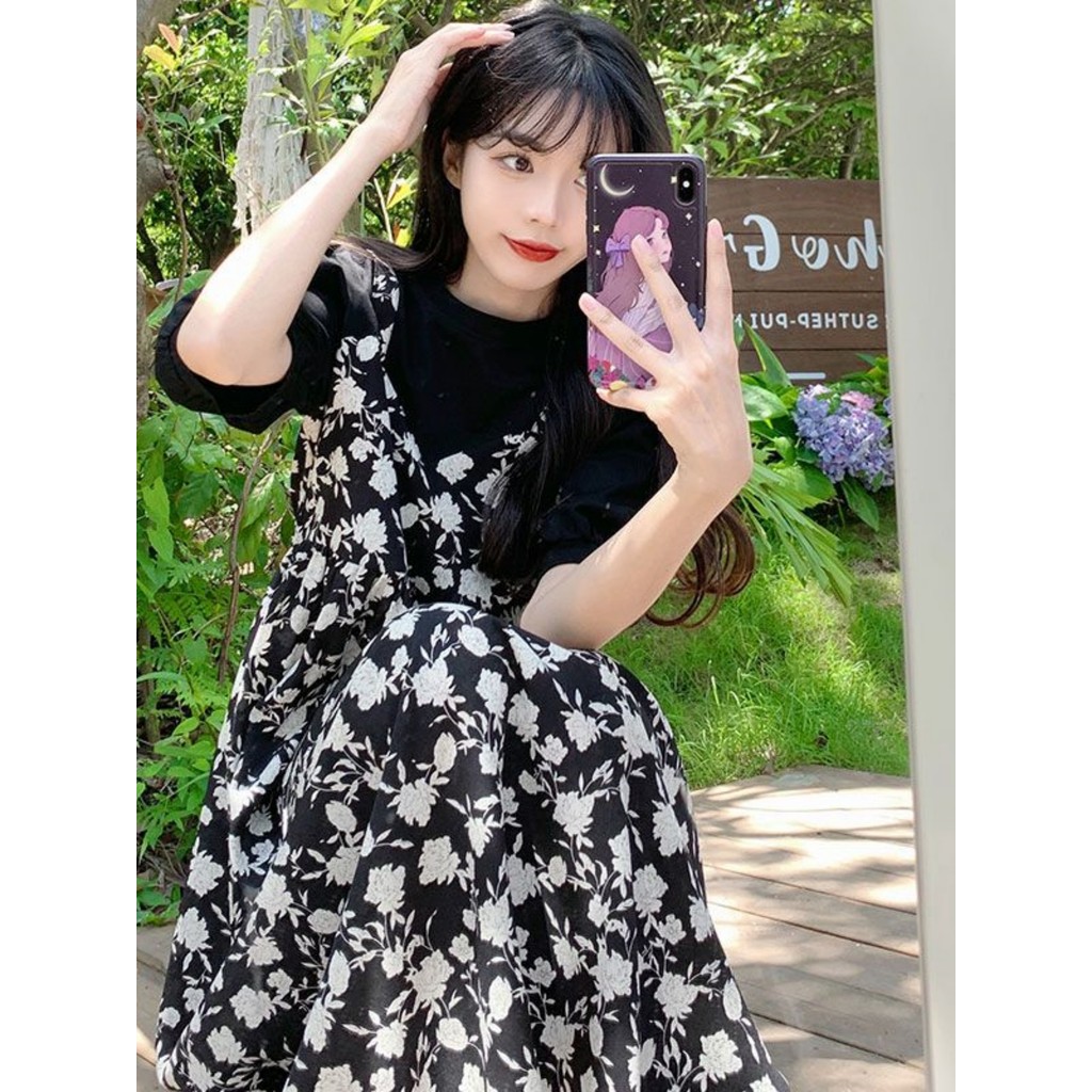 Vestido de verão para maternidade, estilo fino, vestido falso de duas peças, novo estilo, esmeralda, elegante, estilo oc