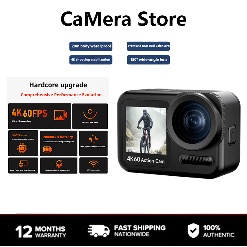 Câmera Esportiva De Alta Definição 860A 4K Com Telas Coloridas Duplas Para Tiro Frontal E Traseiro , Portátil Esportes A