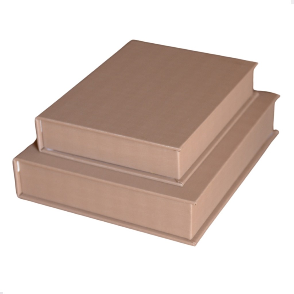 Kit 2 Caixa Livro Falso MDF DUNY CAPUCINO Marrom Decorativa Porta Objeto Elegante
