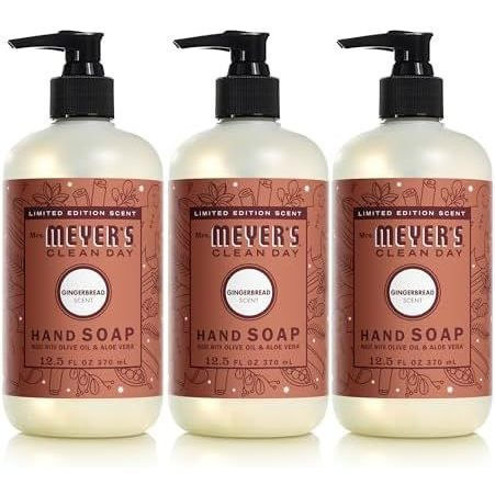 Sabonete Líquido para Mãos Mrs. MEYER'S CLEAN DAY, Aroma de Pão de Gengibre, 12,5 Fl Oz (Pacote com 3)