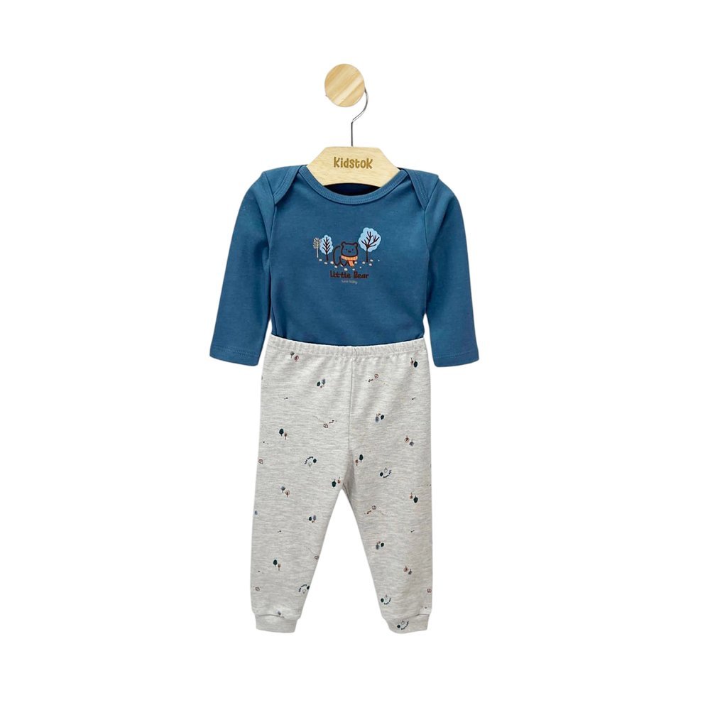Conjunto Bebê Menino Body e Mijão Suedine Urso Floresta - Kiko Baby em Oferta na Shopee