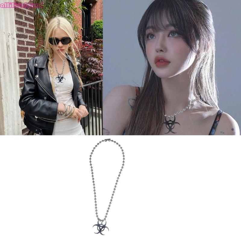 allilivefoua1 Lua Pingente Grânulo Corrente Colar Hip Hop Streetwear Gargantilha Jóias Femininas