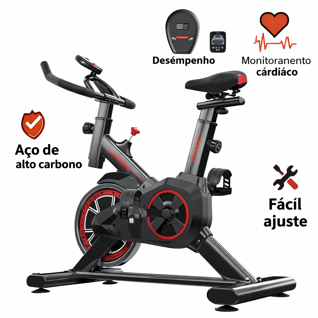 Bicicleta Ergométrica Spinning Detecção De Frequência Cardíaca Academia Fitness Profissional 120kg