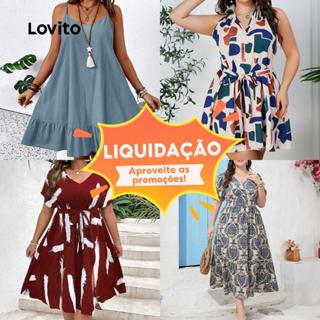 Lovito Special Casual Plus Size Dress / One-piece for Women em Oferta na Shopee