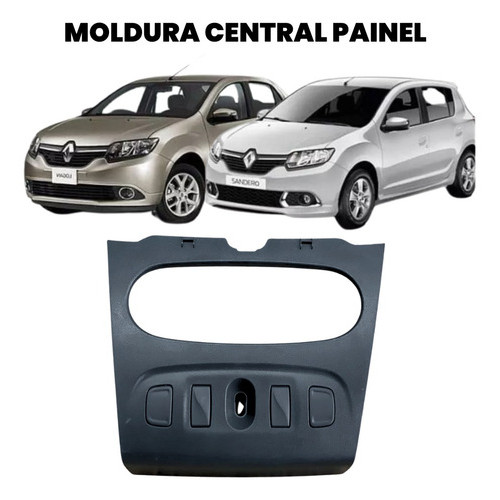 Moldura Central Painel Renault Sandero Logan 2015 A 2019