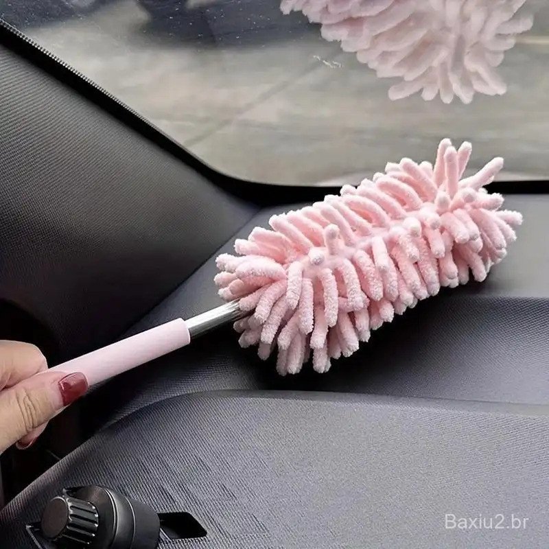 Mini Car Duster Brush, Extendable Microfiber Dusting Tool with Comfortable Handle for Home and Auto Interior Cleaning, A