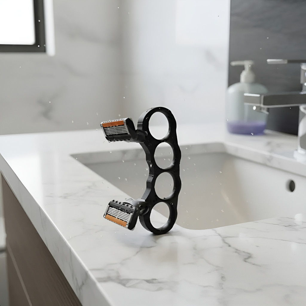 Suporte para Refil Gilete 3D Memories Dupla Face para Cabeça Acompanha 4 laminas