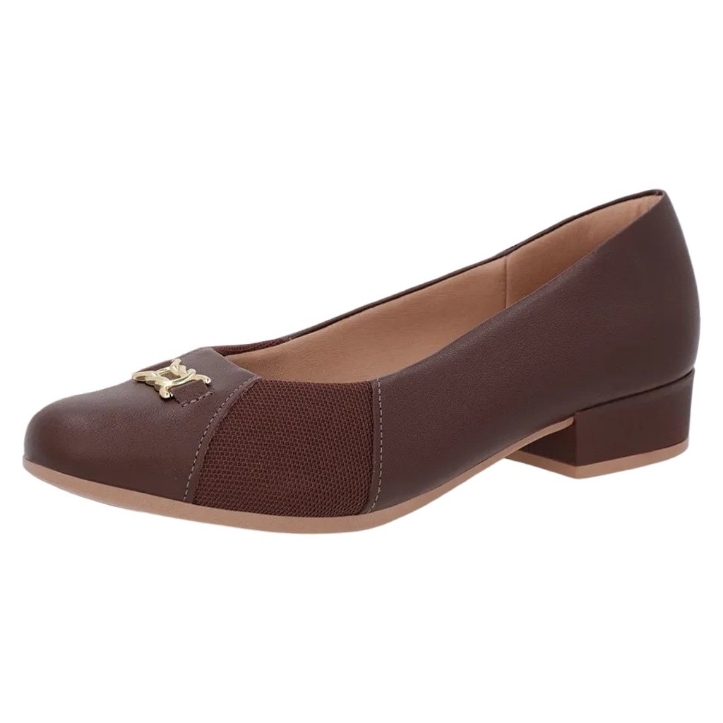 Sapato Feminino Couro Enfeite Elegante Confortavel Usaflex
