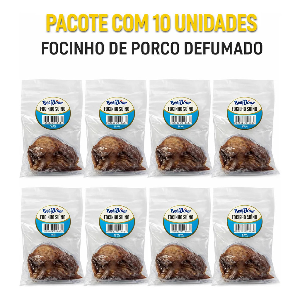 Super Snack Focinho De Porco Petisco Para Cães 10 Unidades