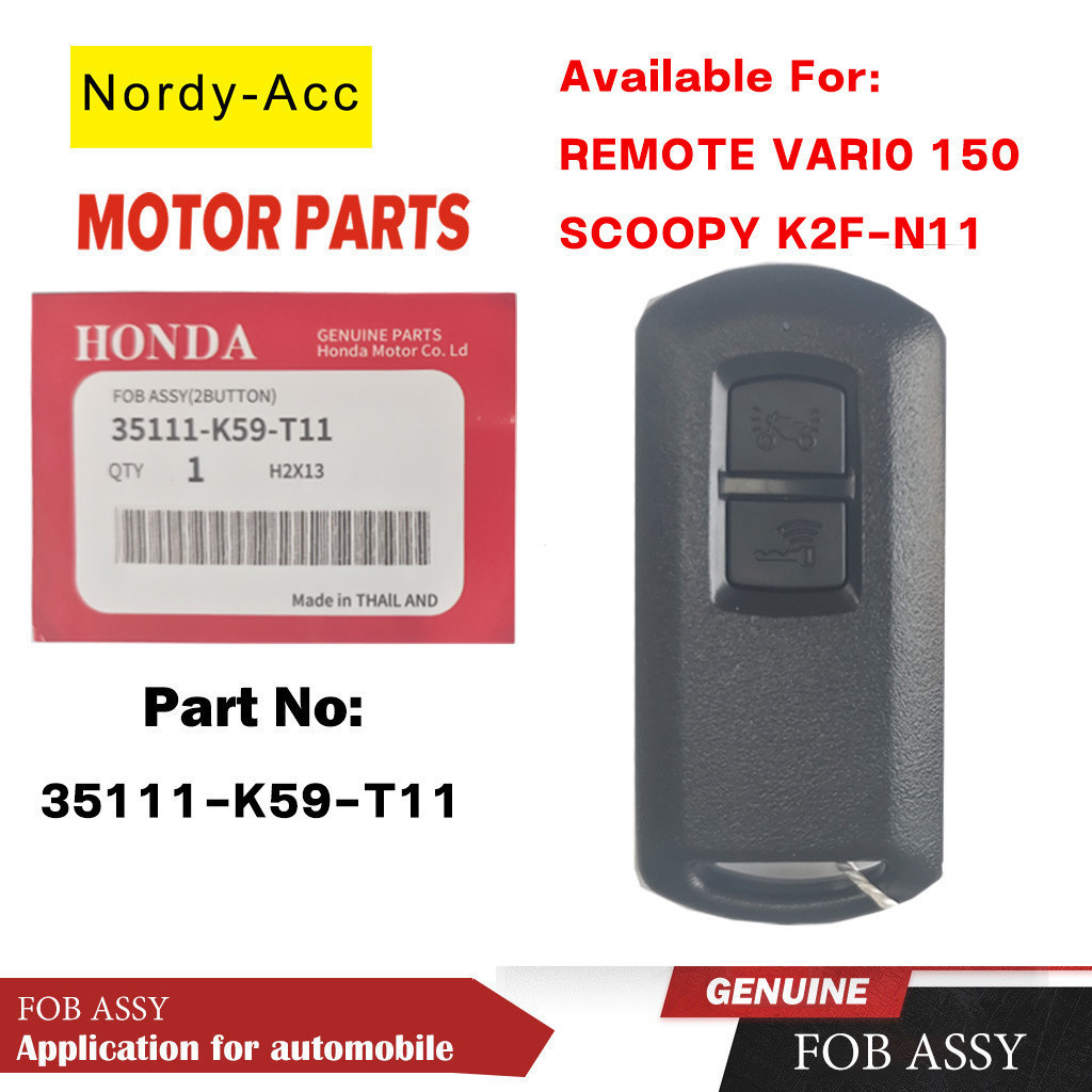 Chave Inteligente Honda Genuína 35111-K59-T11 Para Scoopy (2021-2022) E Click150i (2018-2021)-Fob Remoto OEM