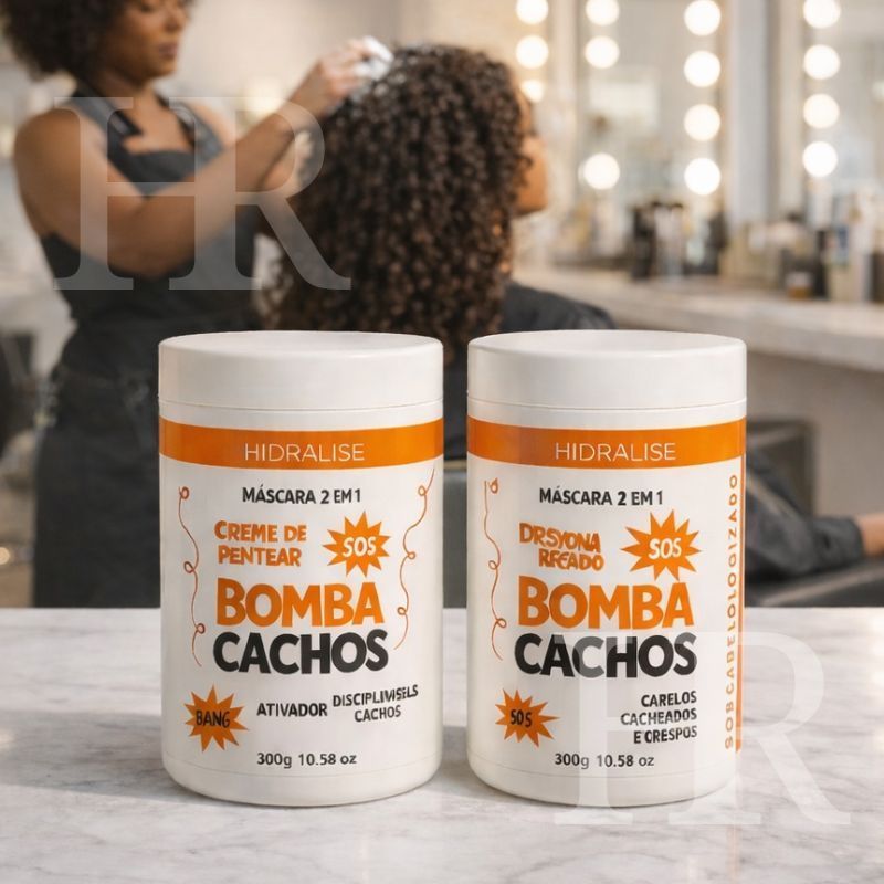 Kit c/ 2 Creme de Pentear SOS Bomba Cachos Cacheados e Crespos Hidralize 1kg Cada em Oferta na Shopee