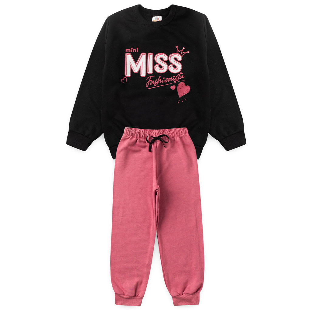 Conjunto moleton masculino e feminino de inverno infantil  moda infantil barato
