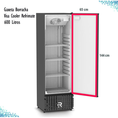 Gaxeta Borracha Expositor Refrimate Visa Cooler 600l - 144x65cm