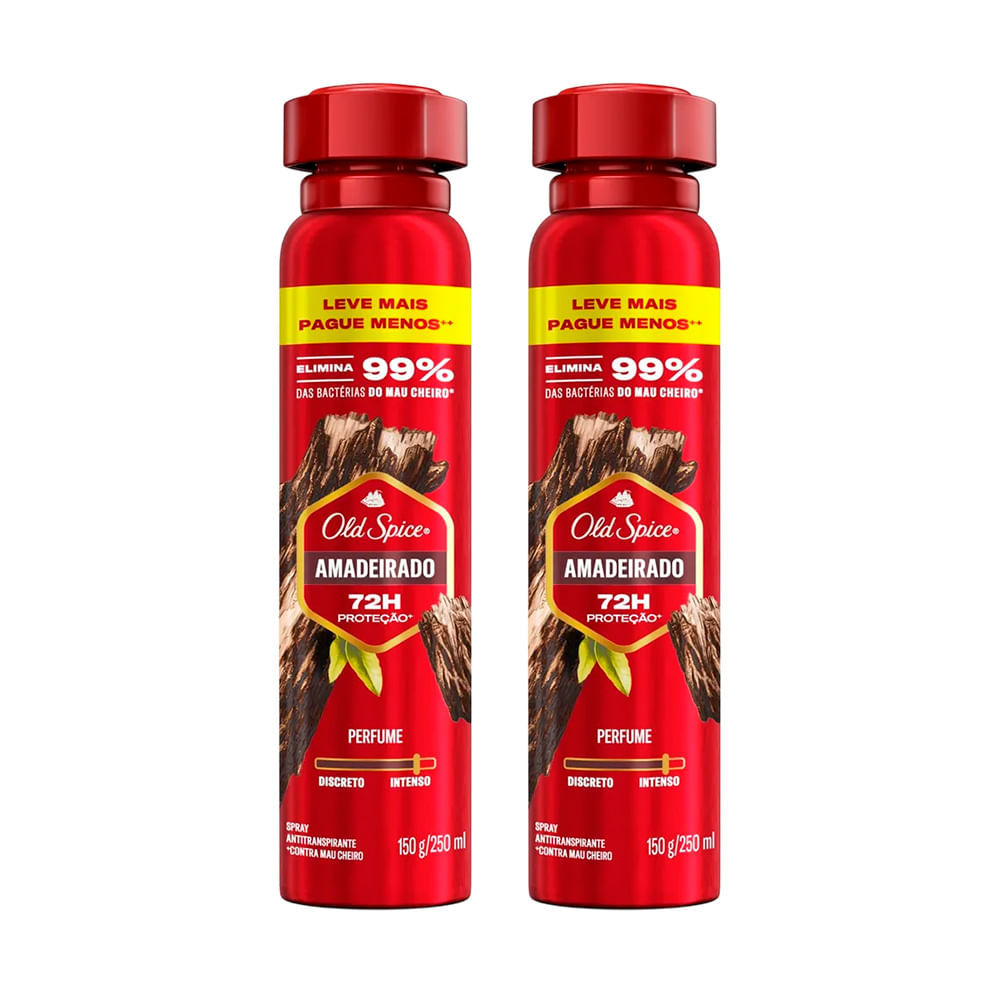 Kit Desodorante Aerosol Old Spice Amadeirado 250ml - 2 Unidades