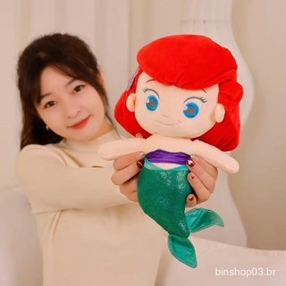 Boneca de Pelúcia Princesa Sereia Ariel, Desenho Animado Anime Kawaii, Brinquedo de Pelúcia, Versão Q, Almofada de Dormi