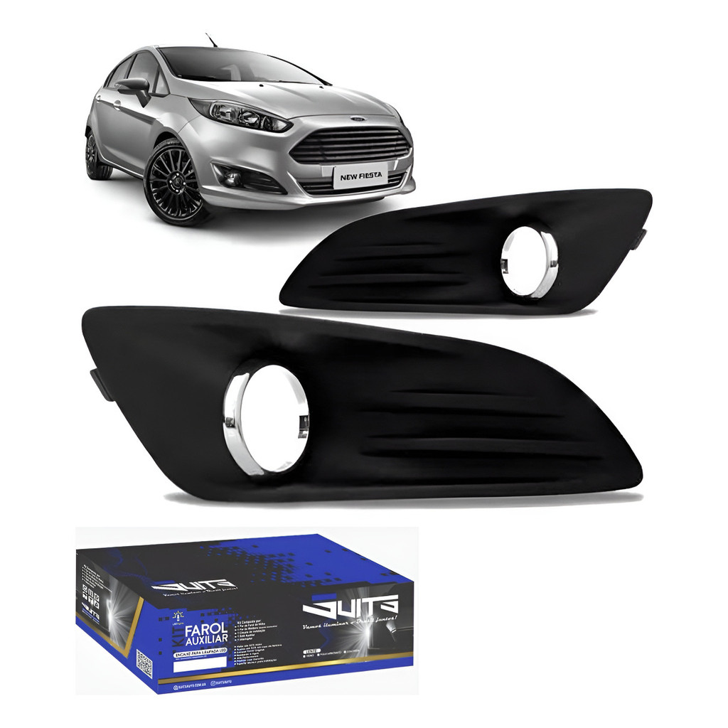 Par 2 Moldura Grade Farol Milha New Fiesta 2013 2014 15 2016