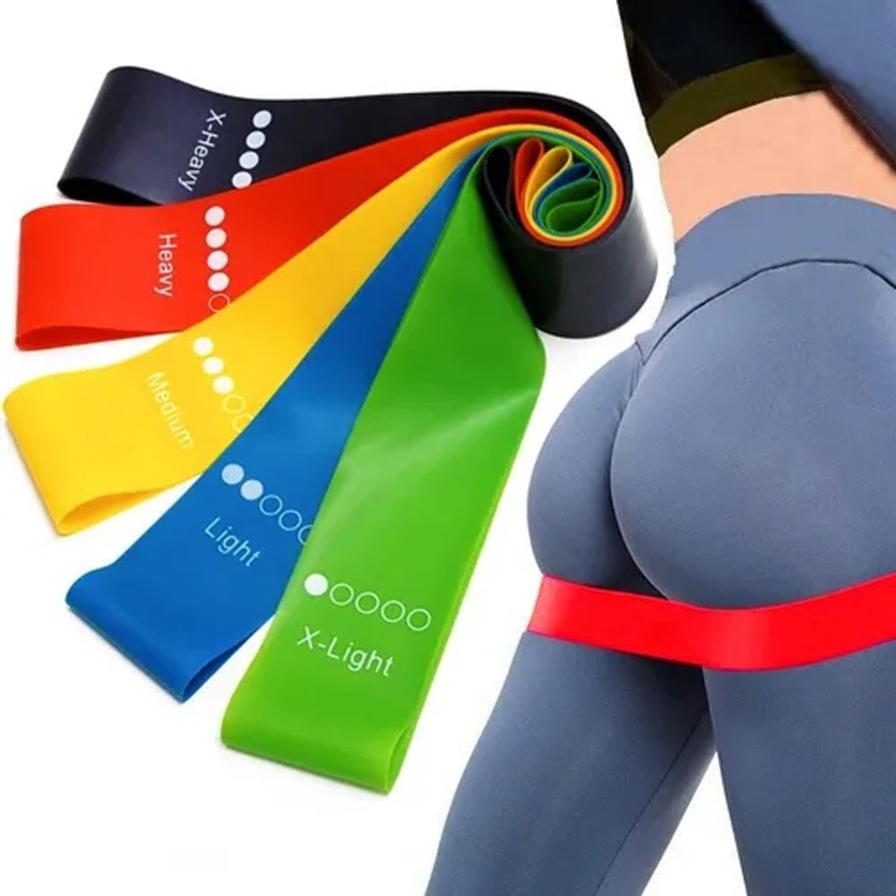 KIT5 | Mini Band Fita Elástica Para Exercicios Multifuncional