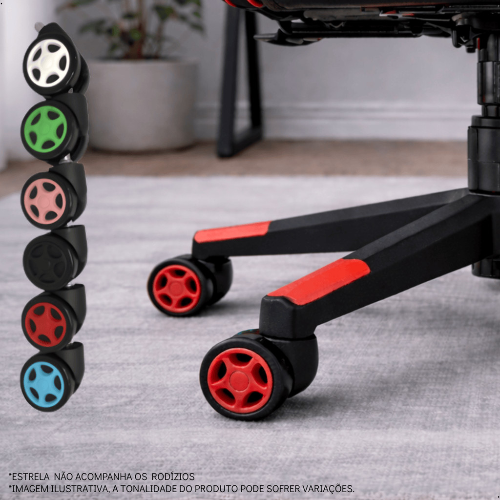 Kit 5 Rodízios Gamer 60mm MaxRacer PU – Rodinhas Silenciosas para Cadeira Gamer e Escritório em Oferta na Shopee