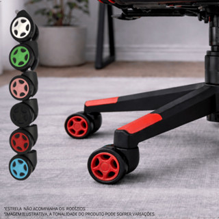 Kit 5 Rodízios Gamer 60mm MaxRacer PU – Rodinhas Silenciosas para Cadeira Gamer e Escritório em Oferta na Shopee