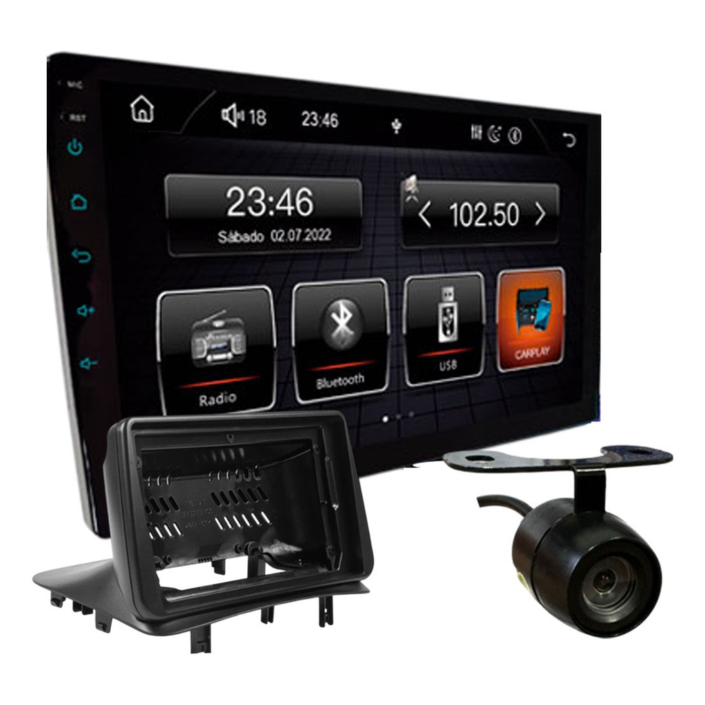 KIT CENTRAL MULTIMIDIA ROADSTAR 9 POL RS7009BR SLIM CARPLAY RENAULT CLIO 2005 A 2014