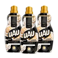 Kit 3un Amaciante Concentrado 900ml UAU Chá Branco