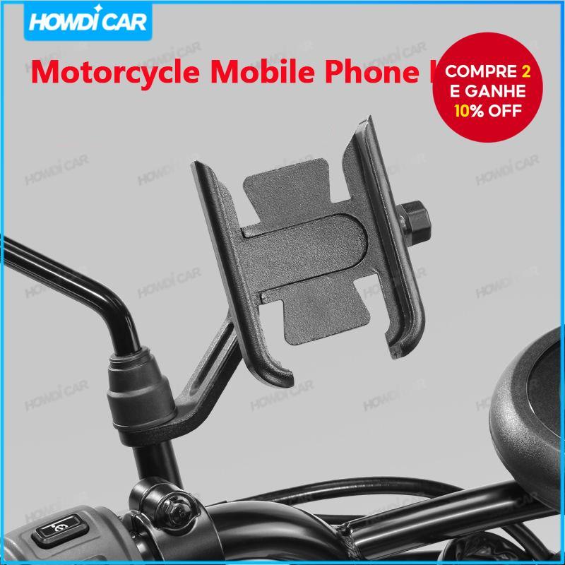  Suporte de Celular para Moto com Tela de 6,5 Polegadas para Guidão e Retrovisor, Acessórios Giratórios em 360 Graus