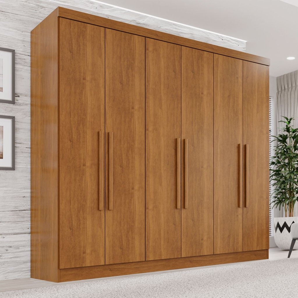 Guarda-Roupa Casal 6 Portas 2 Gavetas França Cinamomo em Oferta na Shopee