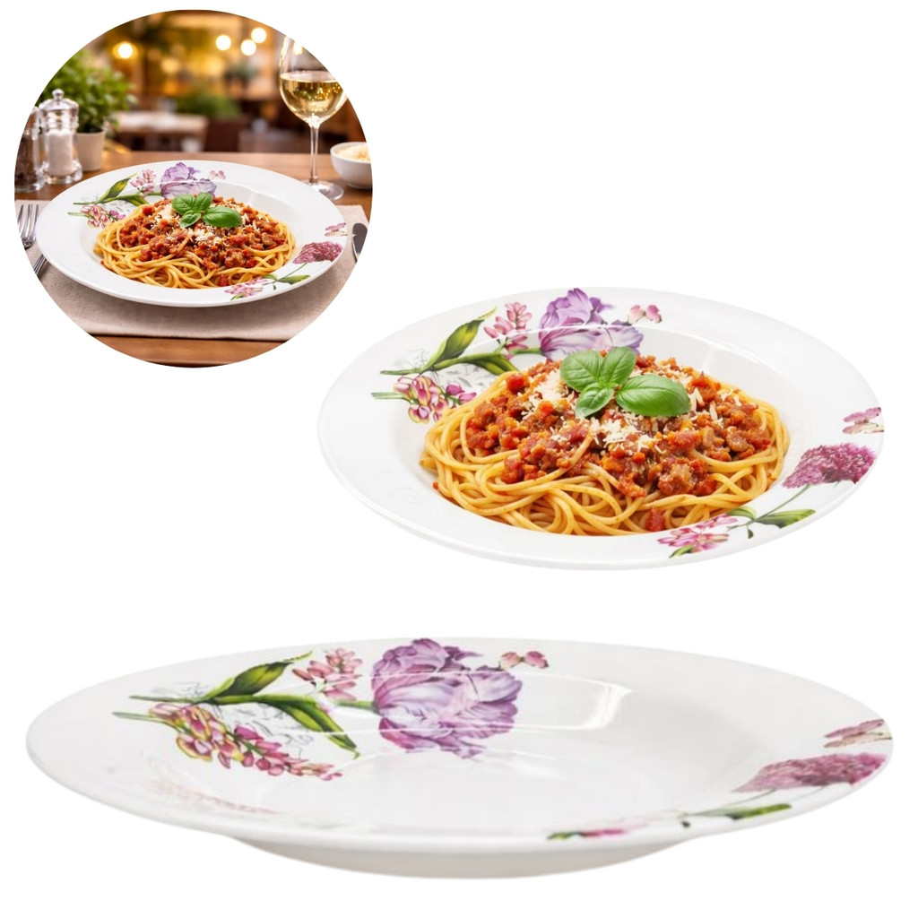 Prato Melamina 22,7cm Branco Floral Resistente Premium