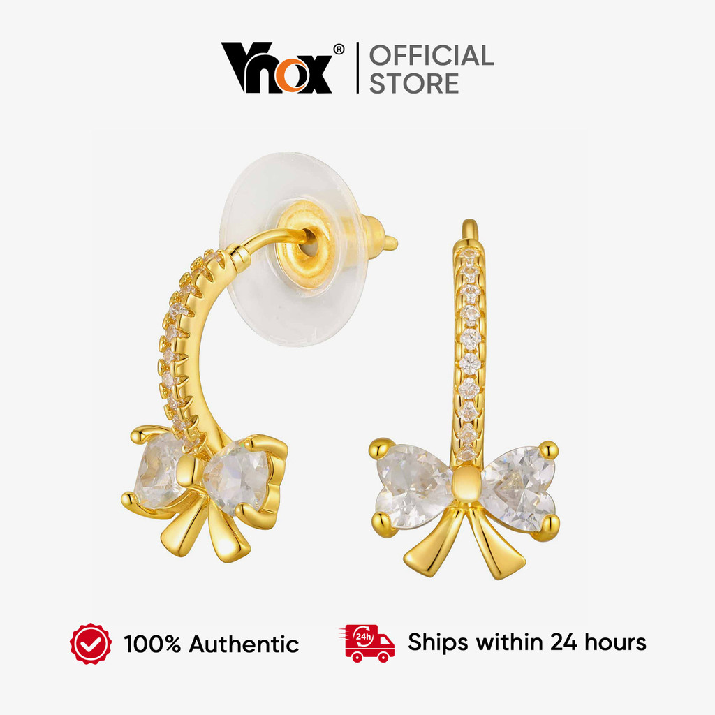Vnox Moda Simples Refinado Alto Cobre Zircão Arco Brincos Presente Festa De Casamento Jóias Femininas Acessórios Da Cria