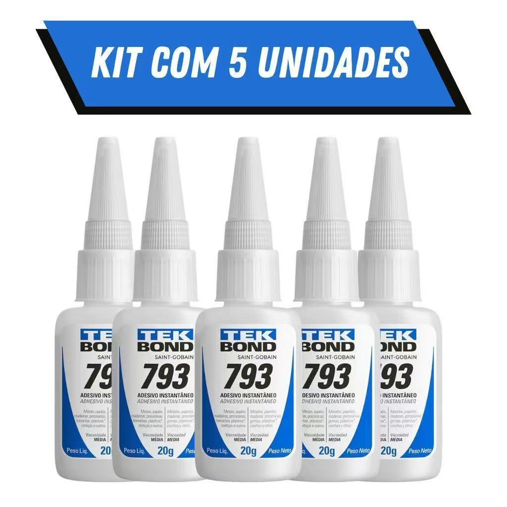 Cola Instantânea Tek Bond 793 20g / Unha Para Postiça/Fibra e Pedrarias Bico Fino / Fácil Aplicação