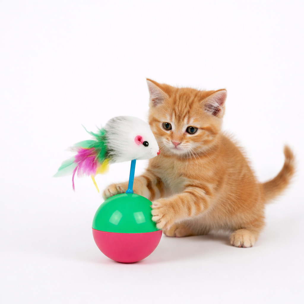 Brinquedo Interativo João Bobo Com Pena Para Gatos Cat Gato ratinho colorido