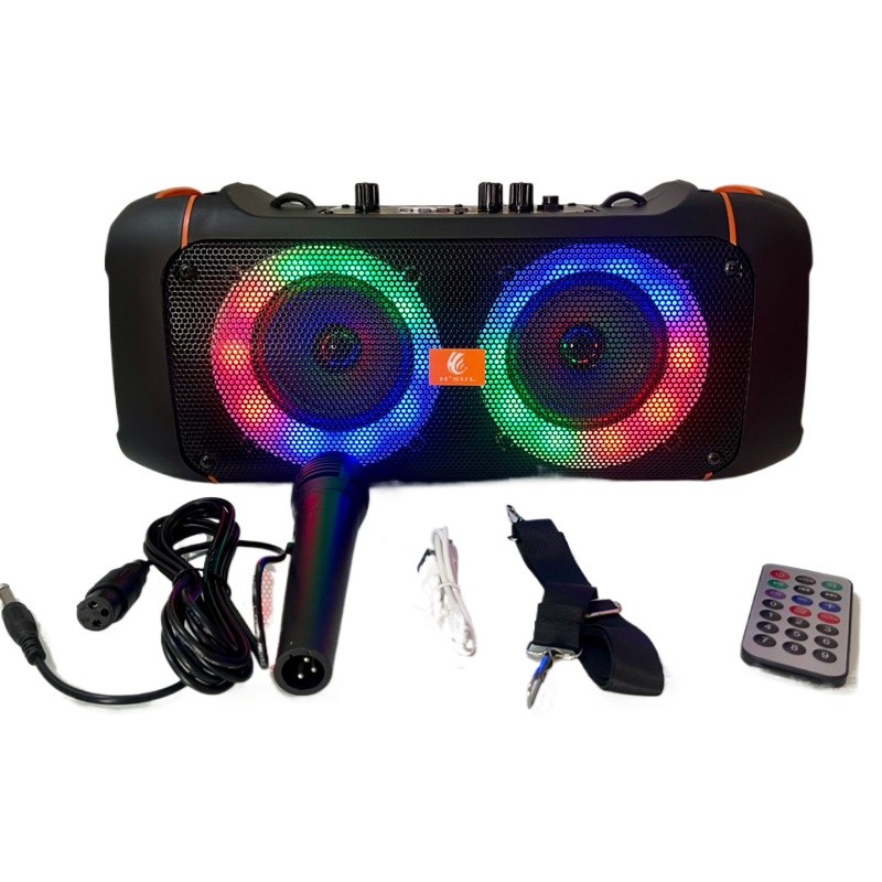 Caixa de Som Bluetooth Amplificada Grande FM Pendrive Microfone POTENTE Alça Transporte Promo