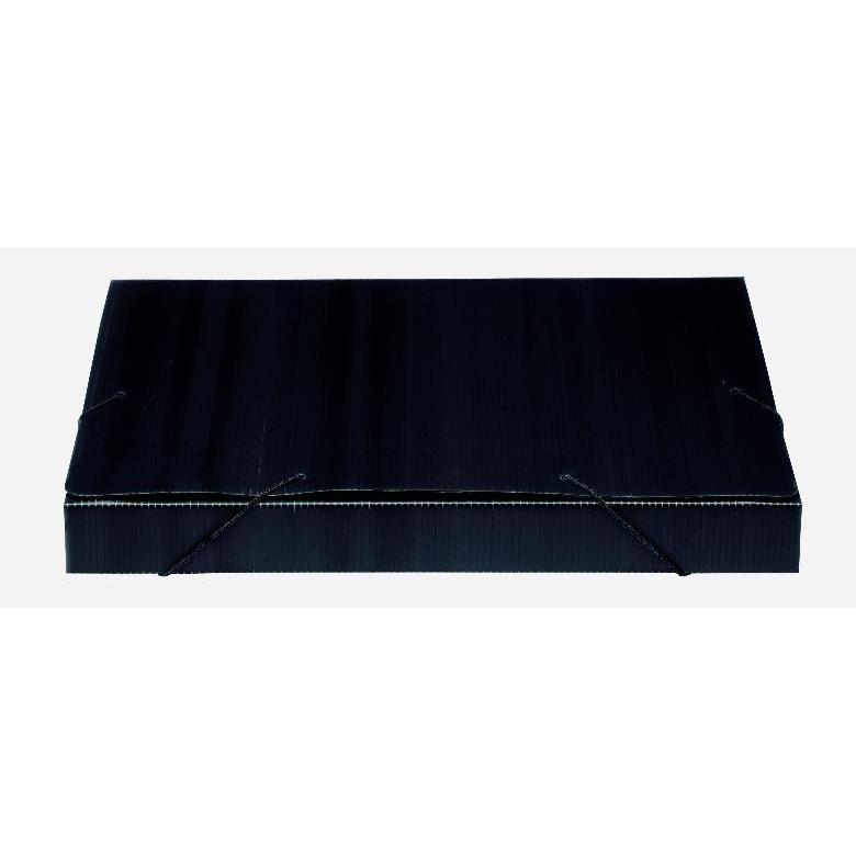 50 UN Pasta Polionda Elastico Oficio A4 35MM Preta Escolar Polibras