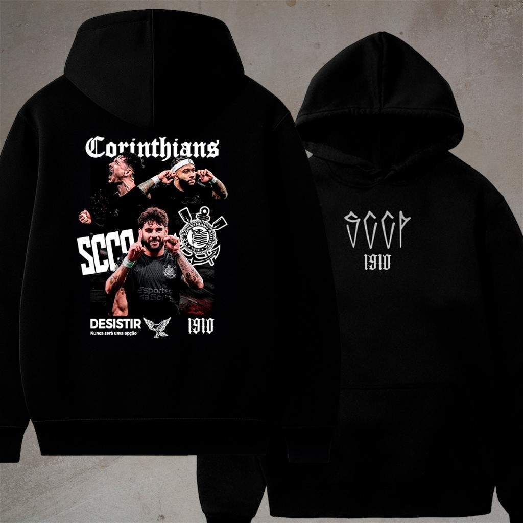 Moletom Corinthians Masculino Canguru Agasalho Yuri Alberto Blusa De Frio Memphis Garro em Oferta na Shopee