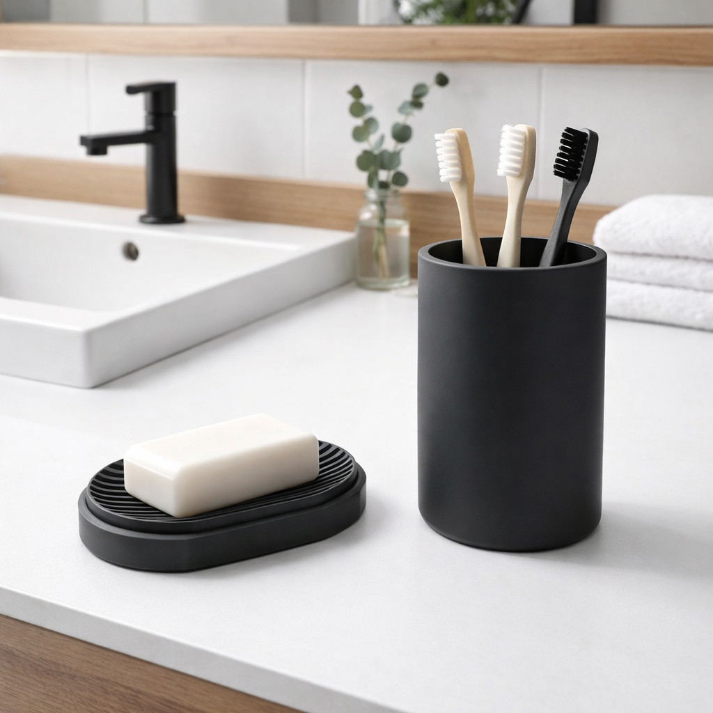 Porta Escova de Dentes e Saboneteira Design Moderno Decorativo em Oferta na Shopee