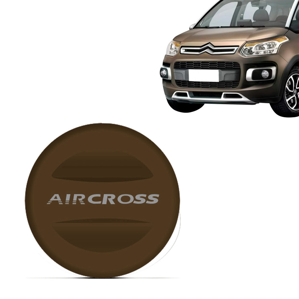 Capa De Estepe Rígida Com Cadeado Para Citroên Aircross 2015 Até 2017 Aro 14/15/16  Pneu Reserva Cor Cinza Dolomites Kda