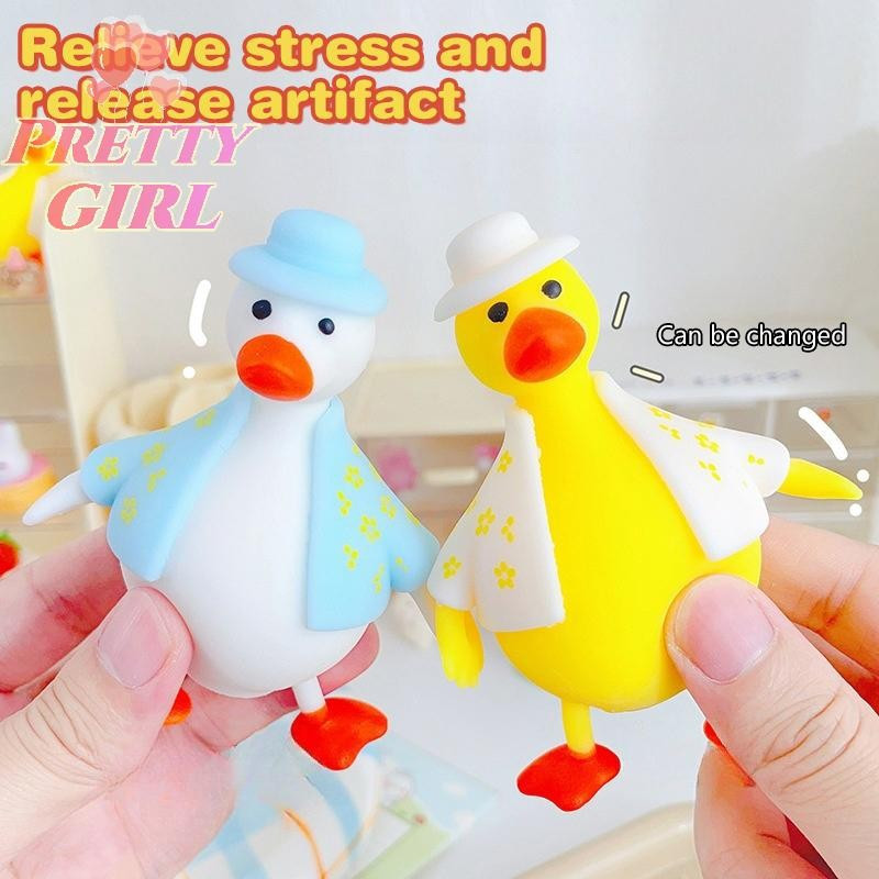 [Pretty ggirl] Brinquedo De Apertar Com Ascensão Lenta Em Formato De Pato Animal De Desenho Animado Recuperação Anti-Str